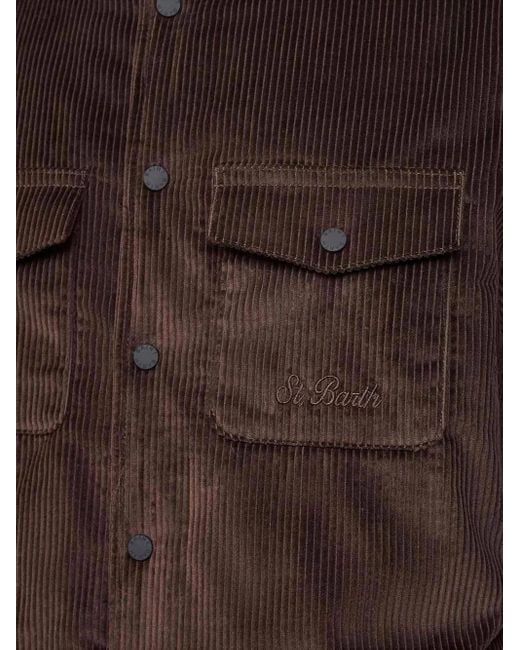 Mc2 Saint Barth Black Snap Button Corduroy Jacket for men
