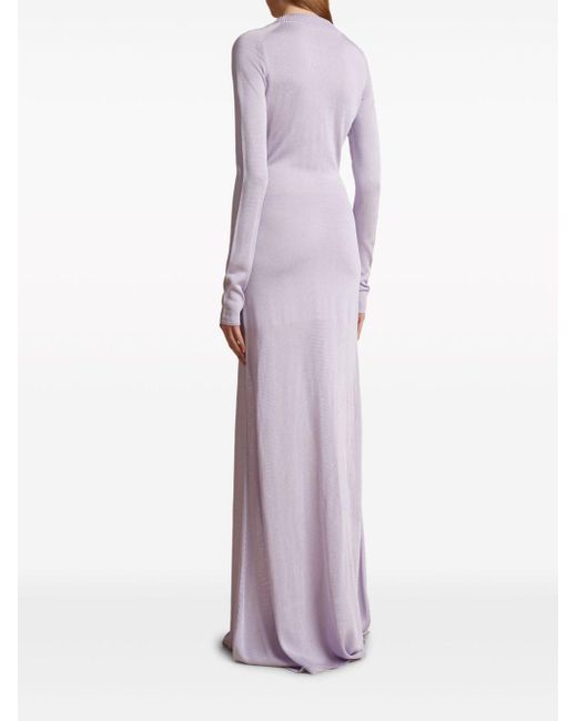 Khaite Purple The Valera Long-sleeve Maxi Dress