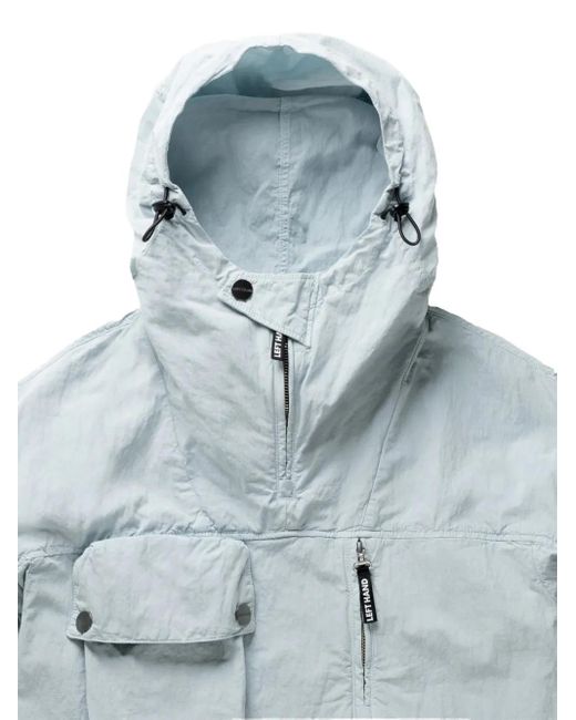 Left Hand Blue Hooded Pocket Jacket for men
