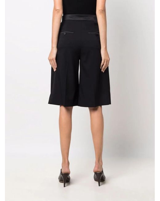 Max Mara Black Tailored Pleated Bermuda Shorts
