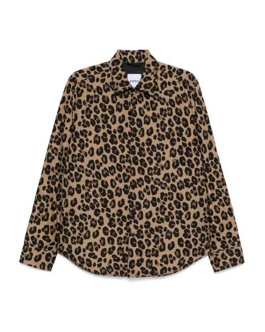 Chaqueta Con Motivo De Leopardo Aspesi de hombre de color Brown