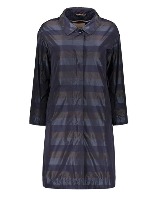 Moorer Blue Striped Trench Coat