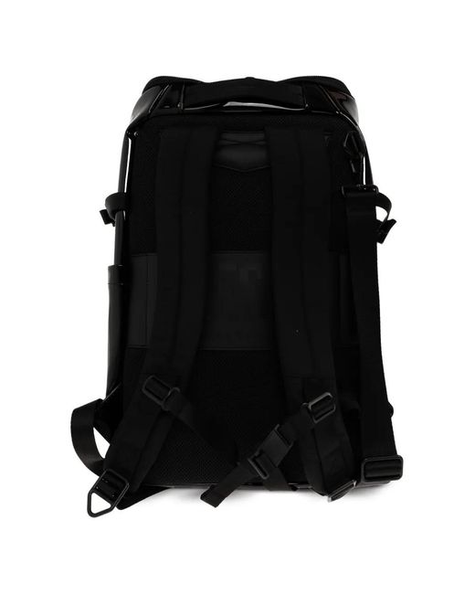 DIESEL Black Patent-Finish Logo-Print Backpack