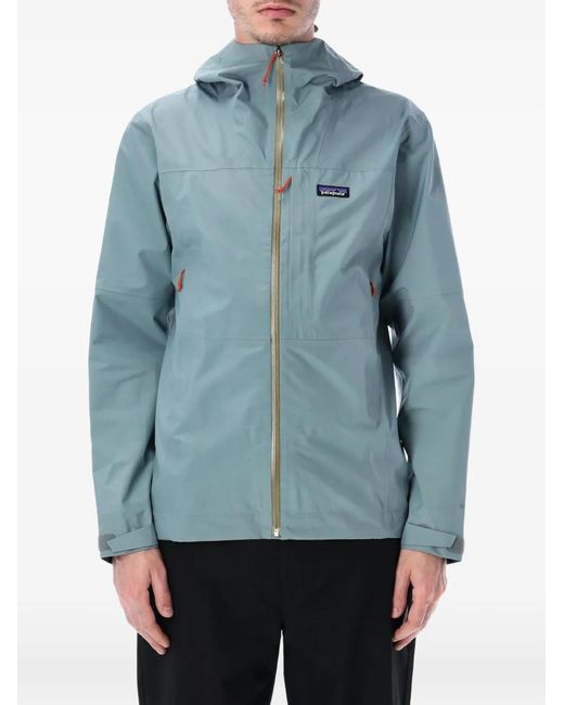 Patagonia Blue Logo-Patch Hooded Coat for men