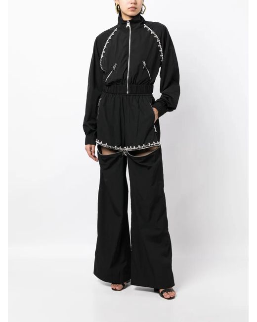 Area Black Crystal-embellished Wide-leg Trousers