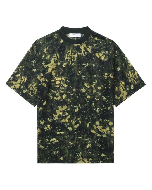 Toga Green Semi-sheer Crepe T-shirt for men