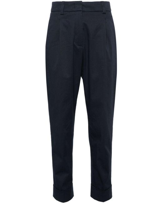 Pantalones ajustados con bajos fruncidos Peserico de color Blue