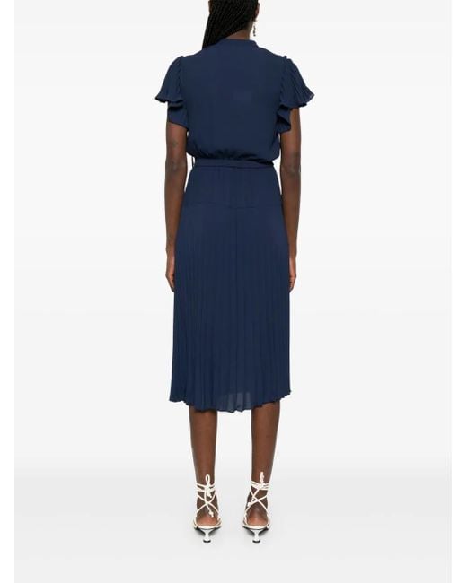 Nissa Geplooide Midi-Jurk in het Blue