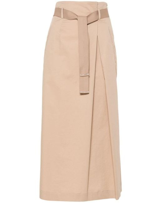Peserico Natural Bead-detail Twill Skirt