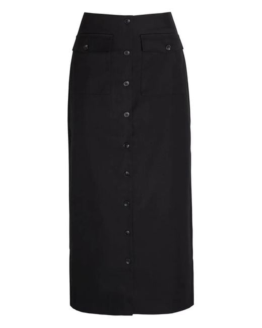 Reformation Black Button-Up Skirt