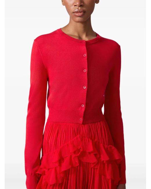 Gonna Midi Con Ruches di Carolina Herrera in Red