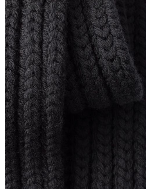 Prada Black Enameled Triangle Knit Scarf