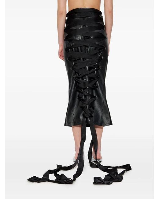 Balenciaga Black Leather Skirt