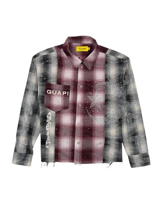 GUAPI Purple Embellished Shirt for men