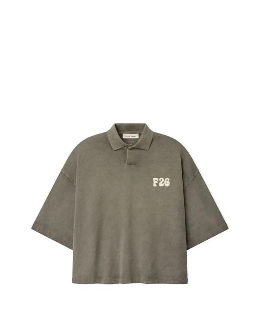 Fear Of God Gray Cropped Polo Shirt for men