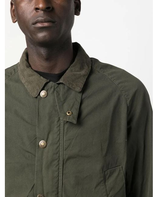 メンズ Barbour スプレッドカラー シャツジャケット Green