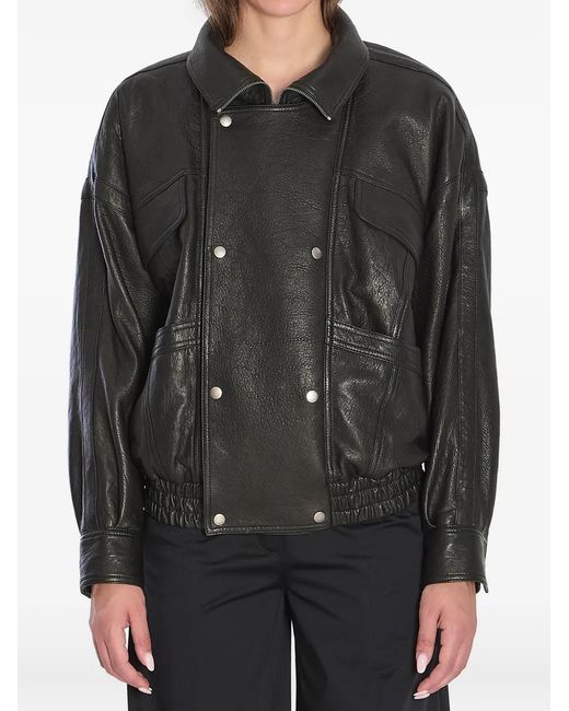 Chaqueta Bómber De Piel Saint Laurent de color Black