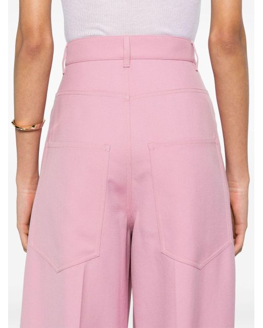 Gucci Pink Klassische Hose mit Bügelfalten