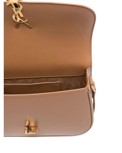 Saint Laurent Pink Solferino Medium Light Hazelnut Leather Bag