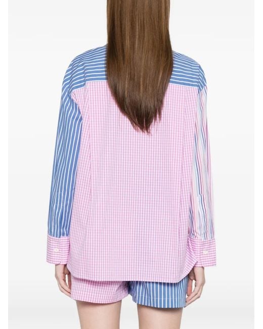 SUSANNA BLU White Striped Embroidered Shirt
