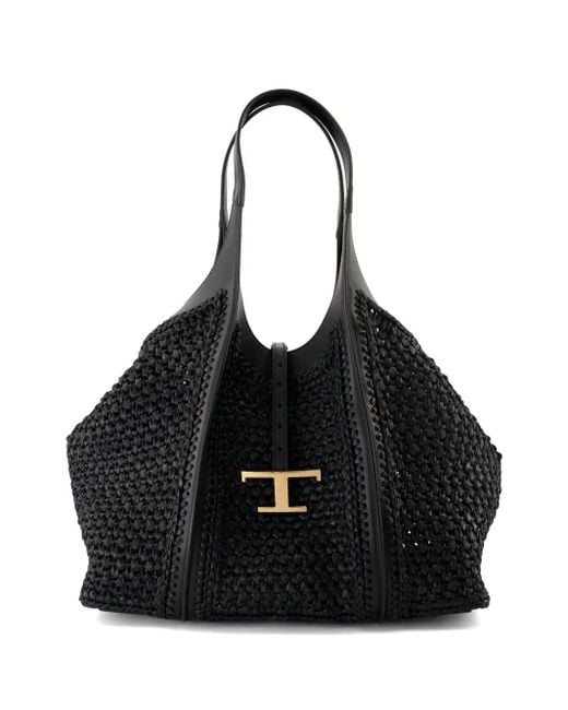 Tod's Black Medium T Timeless Tote Bag