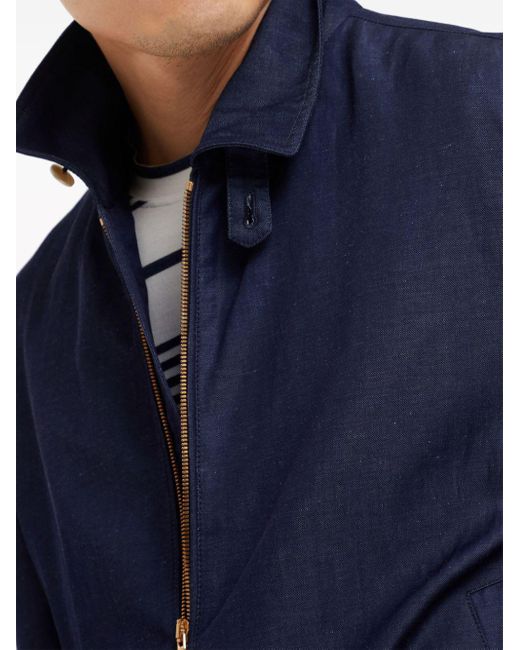 メンズ Brunello Cucinelli スプレッドカラー ボンバージャケット Blue