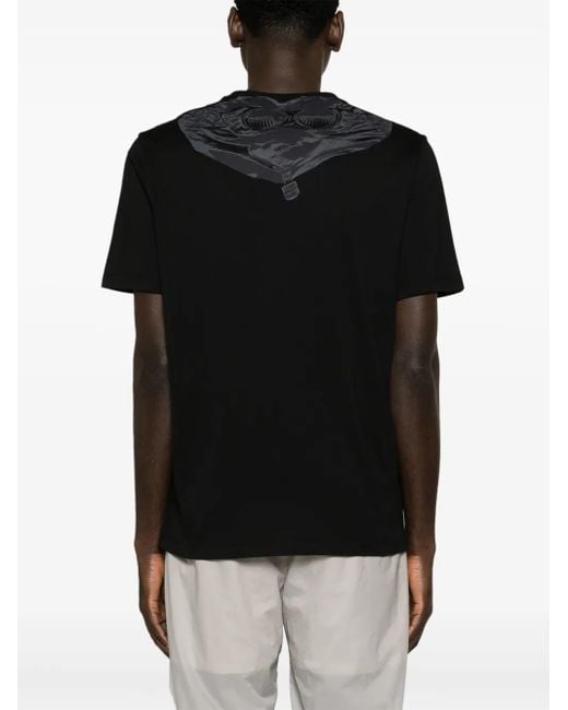 C P Company Black 30/1 Goggles-Print Cotton T-Shirt for men