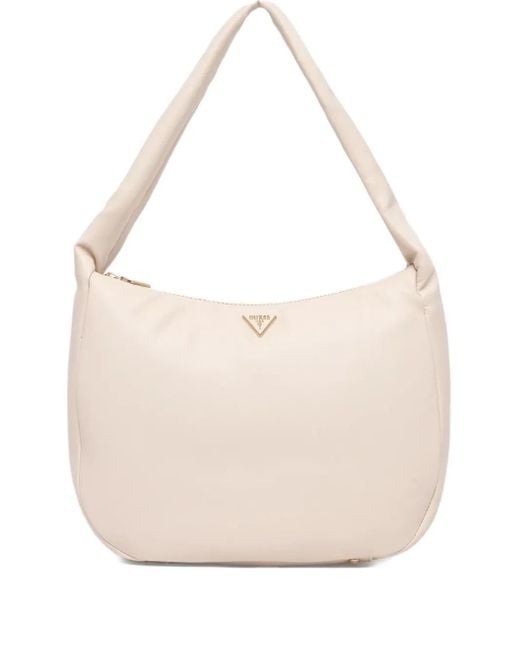 Guess Natural Sunetra Logo-Plaque Tote Bag