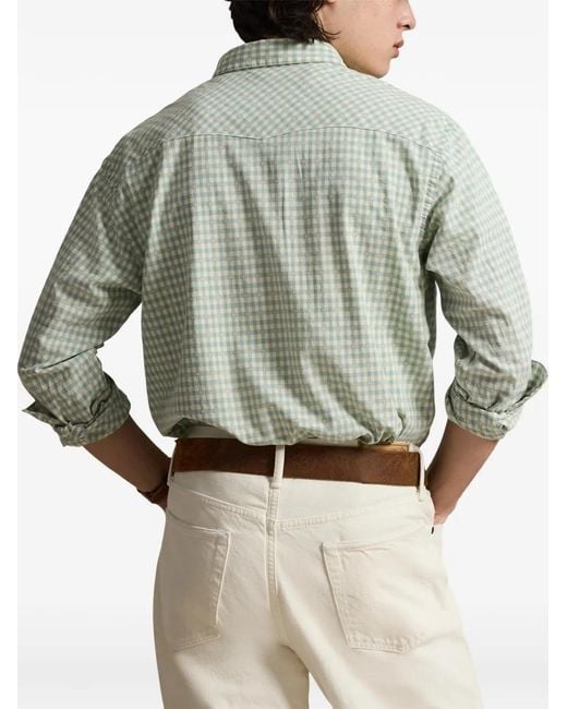 Polo Ralph Lauren Green Checked-Pattern Shirt for men