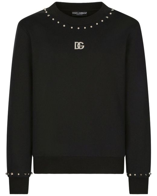 und Fitnesskleidung Sweatshirts Dolce & Gabbana Baumwolle sweatshirt in Schwarz für Herren Training Herren Bekleidung Sport- 