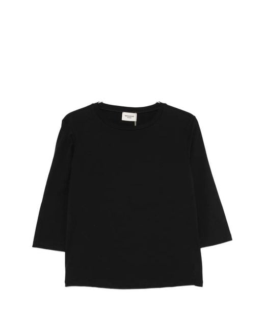 Weekend by Maxmara Black Multia Boat-Neck Three-Quarter-Sleeve T-Shirt