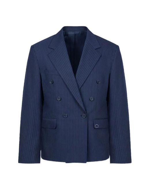 RETERNITY Blue Blazer Signe À Fines Rayures for men
