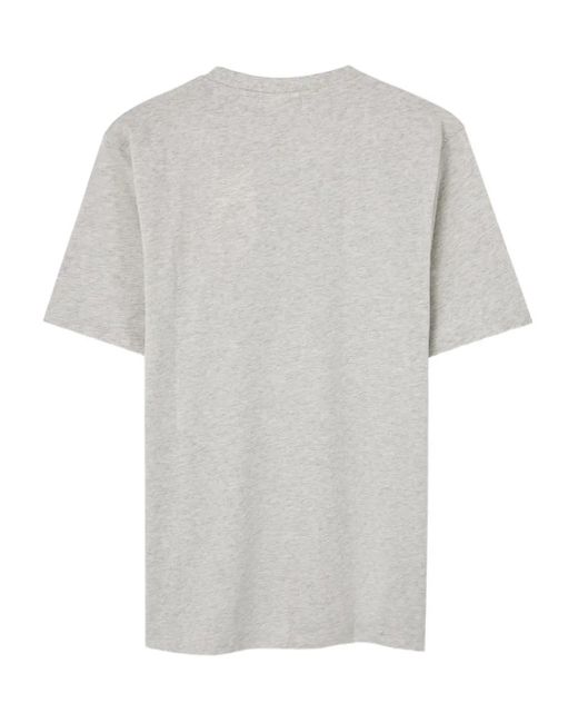 Les Deux Gray Dexter Embroidered Crew-Neck T-Shirt for men