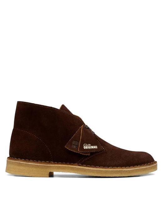 Clarks Brown Desert Suede Lace-Up Shoes for men
