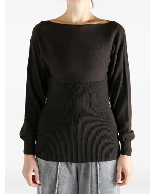 Paloma Wool Black Ribbed Buttoned Sweater