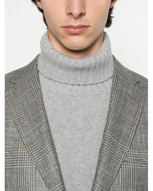 Fedeli Gray Turtleneck Sweater for men
