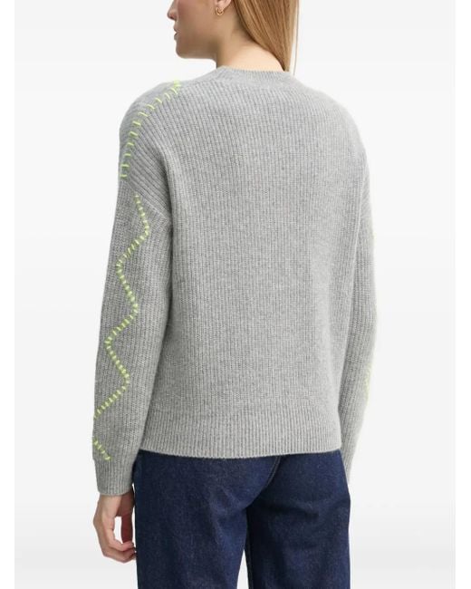From Future Blue Cable-Knit Stitched Pullover