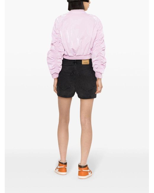 Pinko Pink Bolbe Ruched Bomber Jacket