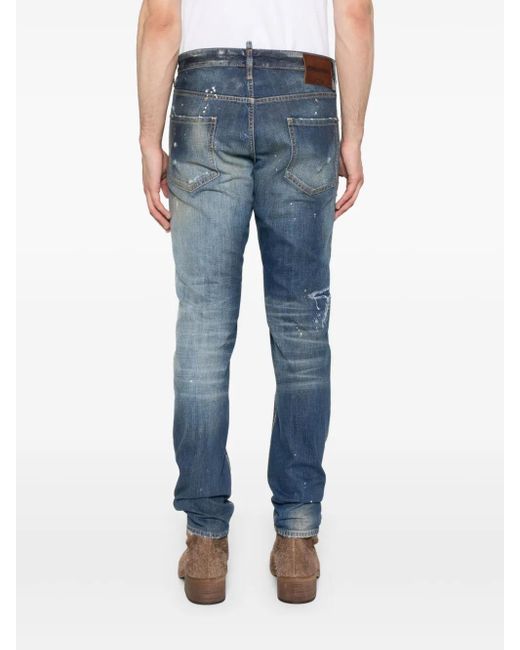 Vaqueros De Algodón Con Parche DSquared² de hombre de color Blue