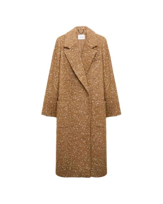 Dorothee Schumacher Natural Double-Breasted Tweed Coat