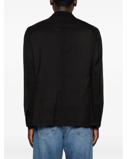 Tagliatore Black Button Single-Breasted Jacket for men