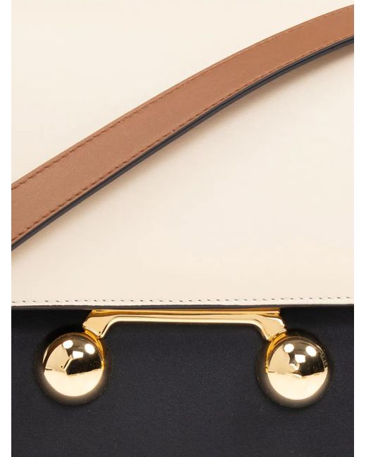 Marni Trunkaro Medium Leren Schoudertas in het Black