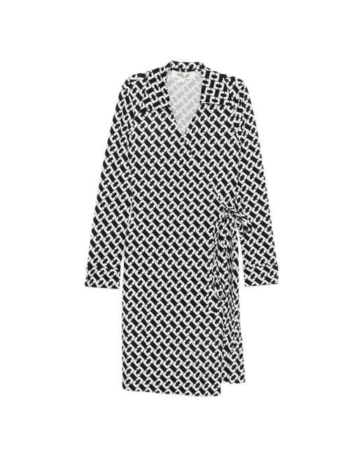 Diane von Furstenberg White New Jeanne Chain-Link Wrap Dress