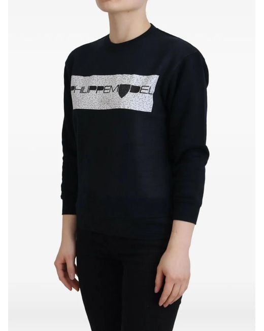 Philippe Model Black Graphic-Print Sweater