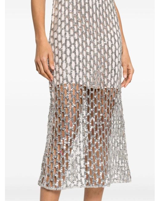 Forte Forte White Cut-out Sequin Maxi Dress