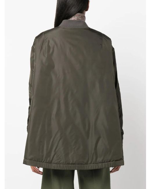 Aspesi Gray Drawstring Padded Bomber Jacket