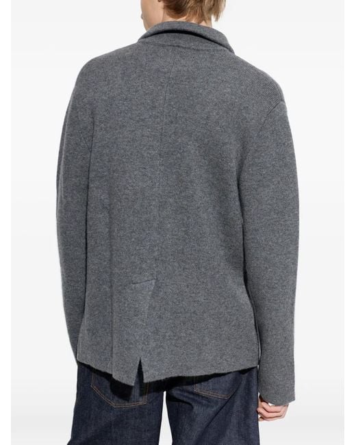 Lisa Yang Gray Cardigan À Poche Plaquée for men