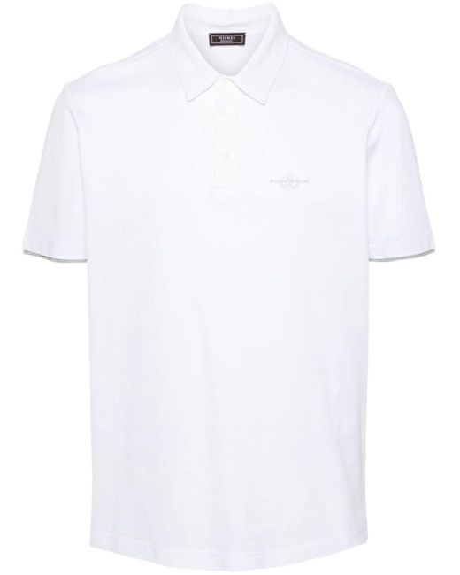 Peserico White Logo-print Cotton Polo Shirt for men