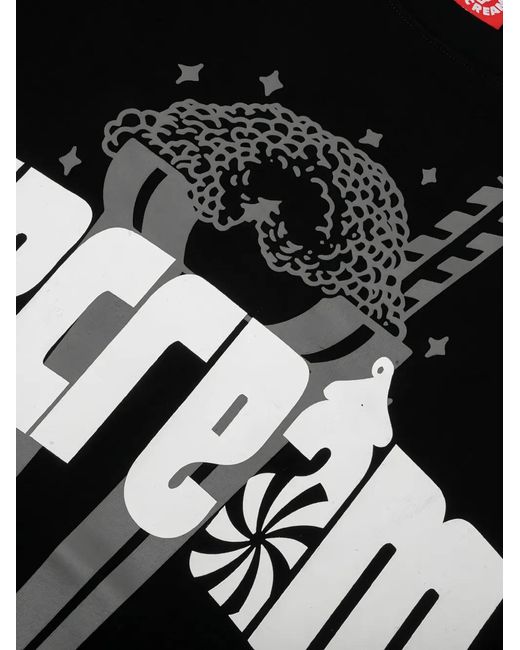 ICECREAM Black Graphic-Print T-Shirt for men