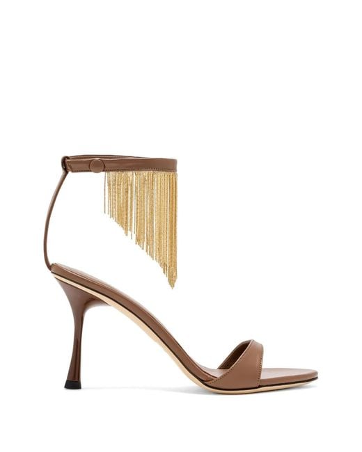 STUDIO AMELIA White Figaro Fringed-Strap Sandals